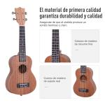 Ukelele 21 Polegada Ukelele Soprano de Iniciação para Iniciantes Ukelele Concerto Hawaiian Cordas Aquila Nylon Material Madeira 53x17,5x6,2cm