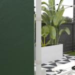 Paredes Laterais para Tenda de 2 Painéis 295x195 cm com Janela Enrolável e Porta com Fecho de Correr para Tenda 3x3 m ou 3x6 m Verde