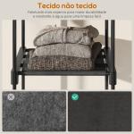 Armário para Roupas 182x43x185 cm Armário Aberto com 8 Prateleiras de Tecido Barras para Pendurar 182x43x185 cm Preto