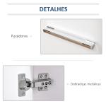 Armário de Armazenamento Moderno Móvel para Armazenamento com Rodas Armário e Prateleiras 60x35x65cm Branco