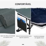 Cama de Campismo Dobrável com Almofada Bolso Lateral e Bolsa de Transporte 188x64,5x53 cm Preto e Azul Escuro