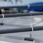 Pérgola com Telhado Retrátil Pérgola de 3x3 m com Fecho Magnético Proteção UV30+ Pérgola para Jardim Cinzento