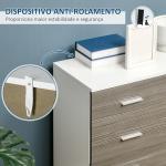 Cómoda com 4 Gavetas Moderna para Dormitório Corredor Sala de Estar 76x35x72 cm Cinzento e Branco