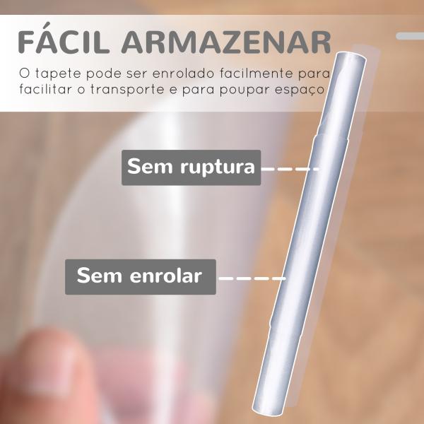 Tapete Protetor para Cadeira de Escritório 90x120 cm Protetor de Chão de PVC Transparente