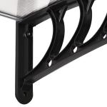 Marquise de Proteção para Portas e Janelas 122x89x24 cm Transparente e Preto