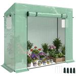 Estufa de Jardim Pequena Estufa de Exterior com Janelas e Estrutura de Aço Estufa de Cultivo 200x76x168 cm Verde
