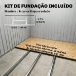 Abrigo de Jardim 213x130x172 cm Abrigo de Exterior de Aço Galvanizado com Porta Corredeira para Armazenamento Cinza Claro