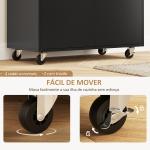 Ilha de Cozinha com Rodas com Lateral Dobrável Gaveta Suporte para Temperos e Prateleira Ajustável 106x42x87 cm Preto e Carvalho
