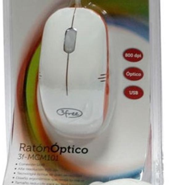 Rato Ótico USB 800DPI (Branco/Laranja) - 3FREE
