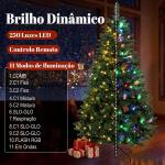 Árvore de Natal 180 cm com 250 Luzes LED, 11 Modos, Comando à Distância, 800 Pontas e Base Dobrável em Aço, Verde