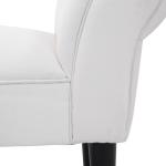 Banco de Pé de Cama Banco com Braços Curvados Estofado e Pés de Madeira Carga Máxima 130kg 102x31x51cm Branco