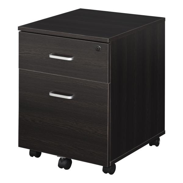 Bloco de Gavetas para Escritório Móvel de Arquivos com 5 Rodas Fechadura para Escritório Secretária 40x45x55,6cm Wengué