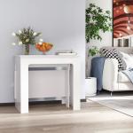 Mesa de Jantar Extensível para 4 - 6 Pessoas com Lateral Abatível Mesa Auxiliar Multifuncional 180x85x75cm Branco