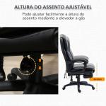 Cadeira de Escritório e Giratória Cadeira de Escritório com Altura Ajustável 6 Pontos de Massagem Controle Remoto e Apoio para os Pés Retrátil 68,5x68,5x119 - 127cm Preto
