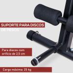 Banco de Musculação com Encosto Ajustável em 7 Posições Extensão de Pernas Apoio para Bíceps e Banda de Resistência para Treino Completo em Casa 54x160x106cm Preto e Vermelho