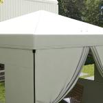 Tenda Dobrável 3x3 m Tenda de Jardim com 4 Paredes Laterais 2 Janelas de Malha Altura Ajustável Impermeável e Anti - UV Branco