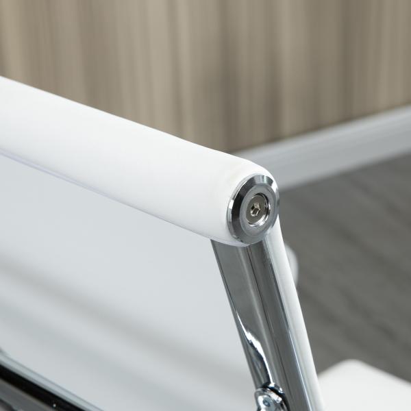 Cadeira de Escritório Ergonómica Giratória 360° Basculante com Altura Ajustável 54x62x104 - 114 cm Branco