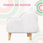 Poltrona para Crianças em Forma de Nuvem com Tato Suave para Crianças de 1,5 - 5 Anos Carga Máxima 40 kg 46x51x55 cm Branco