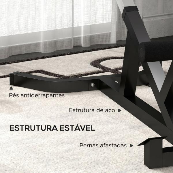 Cadeira Romana para Hiperextensões com Altura e Encosto Reguláveis, 120 kg, para Treino de Abdominais e Costas