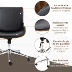 Cadeira de Escritório Operativa Giratória em PU com Altura Ajustável Função Inclinação 51x65,5x82 - 92cm Preto