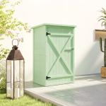 Armário de Jardim em Madeira para Exterior com 2 Prateleiras e Telhado de Asfalto 75x56x115 cm Verde