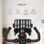 Bicicleta Ergométrica com Tela LCD Sela Ajustável Volante 8 kg para Escritório Branco
