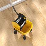 Balde de Esfregona com Rodas Espremedor Desmontável de Pressão para Baixo Capacidade 26 L Inclui Esfregona e Asa 45x31x90 cm Amarelo
