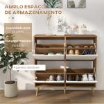 Sapateira para 16 Pares de Sapatos com 4 Gavetas e Prateleiras Ajustáveis 95x26x95 cm Madeira