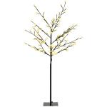 Árvore de Cerejeira com 120 Luzes LED IP44 Candeeiro Decorativo Flor de Cereja com Ramos Flexíveis 17x17x120cm Preto