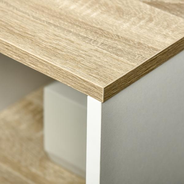 Móvel para Lavatório Pousar Móvel Casa de Banho Moderno com Prateleiras Abertas e Armário 77x45x60 cm Branco e
