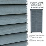 Armário de Madeira 0,31 m² 87x46,5x160 cm Armário Exterior de Madeira com 2 Portas e 2 Prateleiras Interior Cinza
