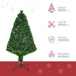 Árvore de Natal Artificial 120 cm com Fibra Óptica e Suporte Metálico Decoração de Natal Ø60x120 cm Verde
