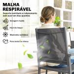 Conjunto de Mesa e Cadeiras de Jardim de 7 Peças Móveis de Jardim para Exterior com Mesa de Plástico PSPC 6 Cadeiras Empilháveis Cinza Escuro