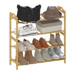 Sapateira de 4 Níveis Estante para Sapatos em Bambu para 12 Pares de Sapatos 67,5x24,7x72 cm Madeira