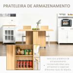 Mesa de Sala de Jantar Dobrável com Rodas Mesa Multifuncional para Sala de Jantar com 3 Formas 140x80x74cm Madeira