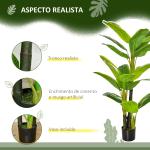 Bananeira Artificial 150 cm Planta Artificial com Vaso e 18 Folhas Planta Artificial para Decoração Verde