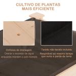 Horta Elevada de Madeira com Tecido não Tecido e 4 Orifícios de Drenagem para Cultivo 122,5x56,5x76cm Madeira