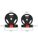 Conjunto de Discos de Pesos de 4 Peças 2x5 kg e 2x2,5 kg com Orifícios de 2,5 cm para Treino Fitness Preto