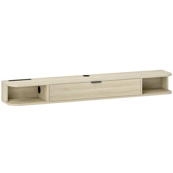 Móvel de TV Suspenso com Orifício para Cabos Estilo Moderno para Televisão 60 Polegadas 140x24x16 cm Madeira