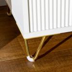 Mesa de Cabeceira com 2 Gavetas Mesa Auxiliar com Pés de Metal para Sala de Estar Dormitório 40x40x47 cm Branco e Dourado