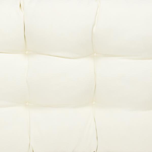 Almofada para Bancos de 2 Lugares Almofada Retangular para Interiores e Exteriores Lavável 110x48x8cm Creme