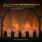 Lareira Elétrica 1000W/2000W com Temperatura Ajustável e Brilho Ajustável para Ambientes 15 - 30 m² 55x31x58 cm Preto