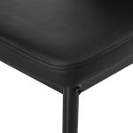 Conjunto de Refeição com Mesa Retangular de Vidro Temperado e 4 Cadeiras Estofadas em PU com Pés de Metal Preto