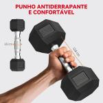 Conjunto de Halteres 6 Peças 2 x 2 kg 2 x 5 kg 2 x 8 kg com Revestimento em Borracha Antideslizante e Suporte Preto