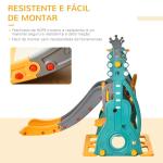 Escorega Infantil com Baloiço e Cesta de Basquetebol 3 em 1 para 18 - 36 Meses com Assento Ajustável Parque Infantil para Interior e Exterior 152x149x107cm Multicor