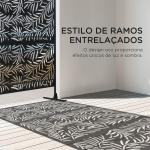 Biombo de 3 Peças Separador de Ambiente com Desenho em Ramos Biombo para Exterior 122x45x198 cm Preto