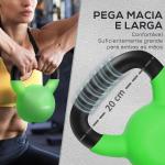Kettlebell de 12 kg de Ferro Fundido Peso Russo com Revestimento de Neoprene para Treinamento de Força 18x11x20cm Verde
