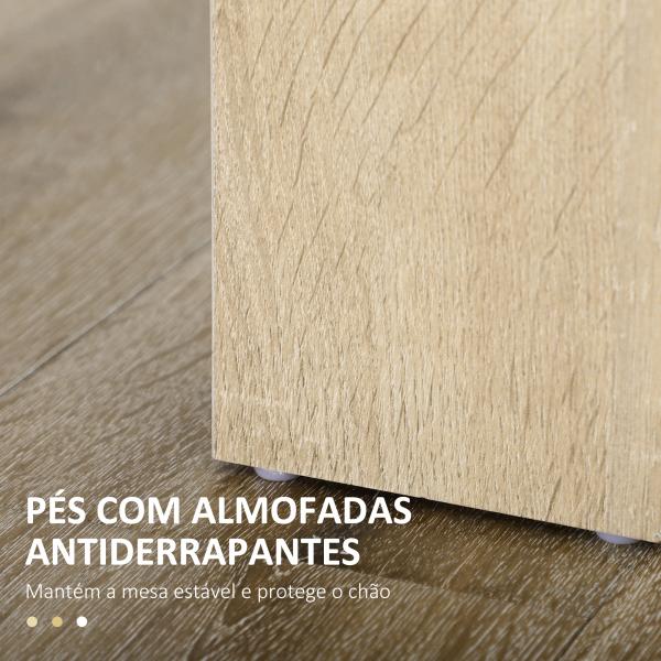 Mesa de Sala de Jantar para 4 - 6 Pessoas Estilo Moderno com Bancada de Melamina de Madeira Carga 50 kg 120x69x75 cm Madeira e Preto