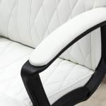 Cadeira de Escritório Giratória 360° com Encosto Alto Altura Ajustável e Função de Inclinação 65x65x102 - 112,5cm Branco creme