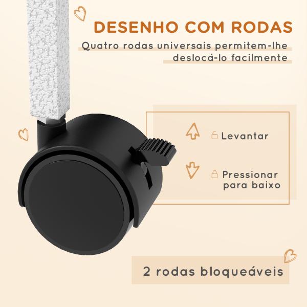 Gaiola para Roedores 80x52x128 cm Casa de 4 Alturas com Rampas Suspensa Rede Bandeja Removível Rodas Branco Rajado e Preto